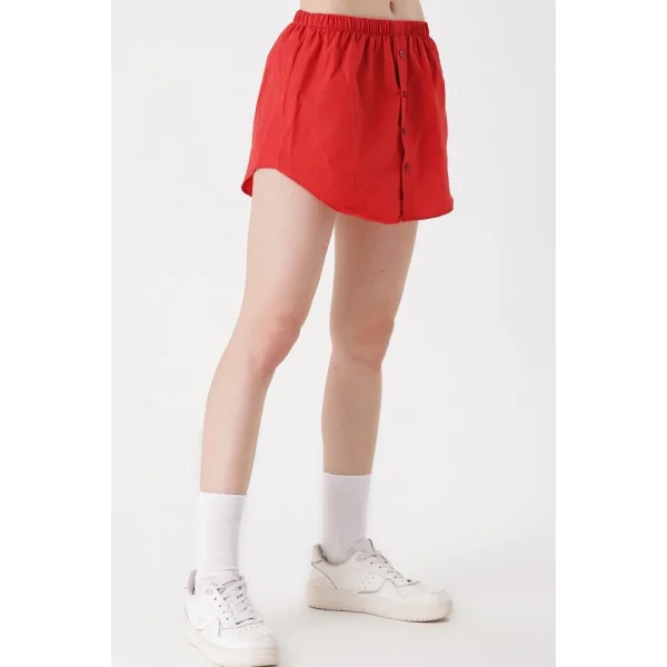 1888 Sweatshirt Ve Kazak Altı Gömlek Etek  Kırmızı