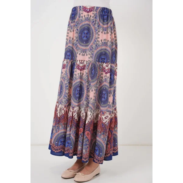 1898 Desenli Uzun Etek - Saks