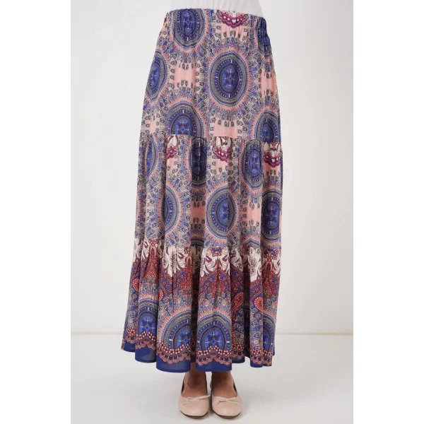 1898 Desenli Uzun Etek - Saks
