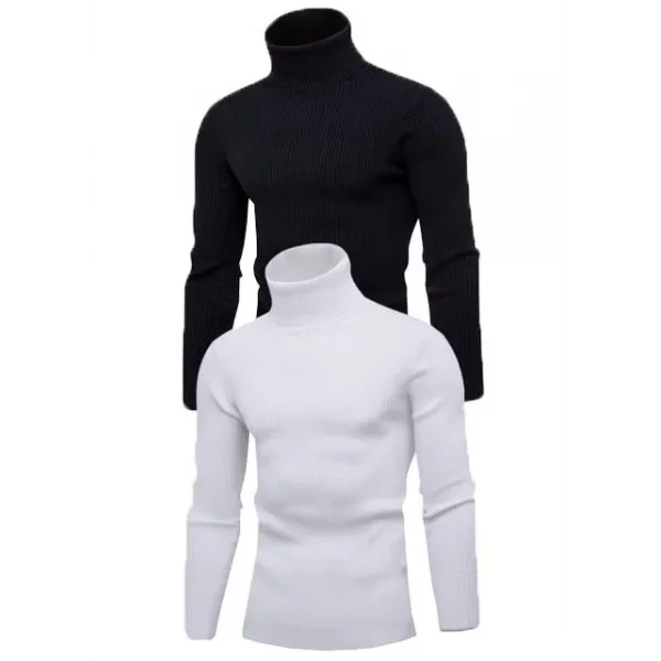 2 Adet Unisex Kaşkorse Boğazlı Full Likralı Fitilli Body Kazak