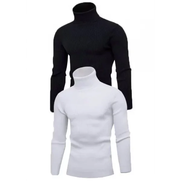 2 Adet Unisex Kaşkorse Boğazlı Full Likralı Fitilli Body Kazak