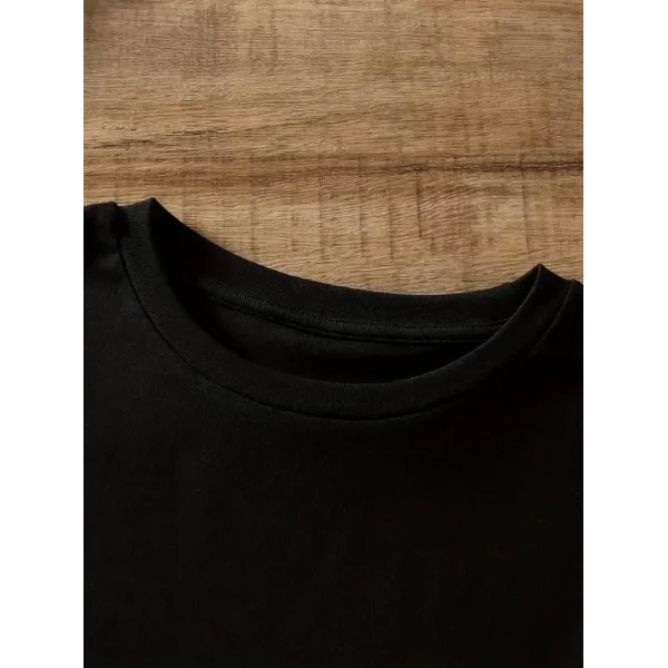 20/1 Penye Compack Ayı Baskılı Oversize Bisiklet Yaka Kısa Kol T-shirt - Siyah