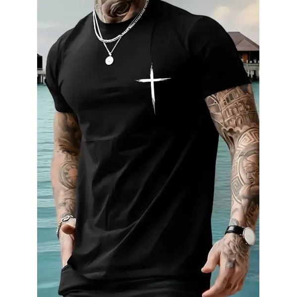 20/1 Penye Compack Baskılı Oversize Bisiklet Yaka Kısa Kol T-shirt - Siyah