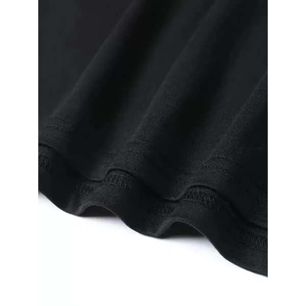 20/1 Penye Compack Baskılı Oversize Bisiklet Yaka Kısa Kol T-shirt - Siyah