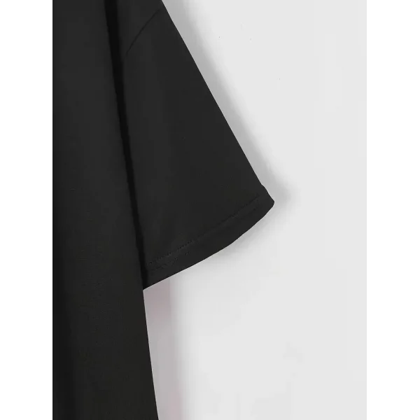 20/1 Penye Compack Baskılı Oversize Bisiklet Yaka m Kısa Kol Yazlık T-shirt - Siyah