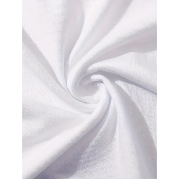 20/1 Penye Compack Baskılı Oversize Kahve Desenli Kadın Kısa Kol T-shirt - Beyaz