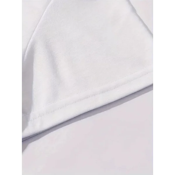 20/1 Penye Compack Baskılı Oversize Kahve Desenli Kadın Kısa Kol T-shirt - Beyaz