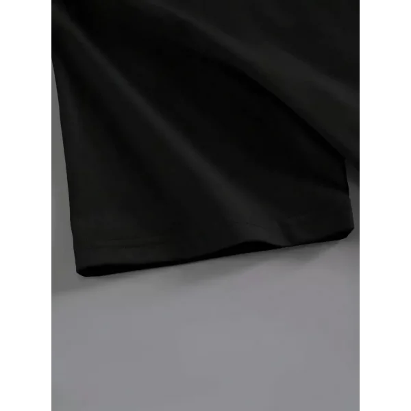 20/1 Penye Compack Baskılı Oversize Kahve Desenli Kadın Kısa Kol Yazlık T-shirt - Siyah