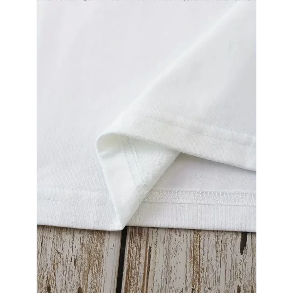 20/1 Penye Compack Dark Angel Baskılı Oversize Kısa Kol Yazlık T-shirt- Beyaz