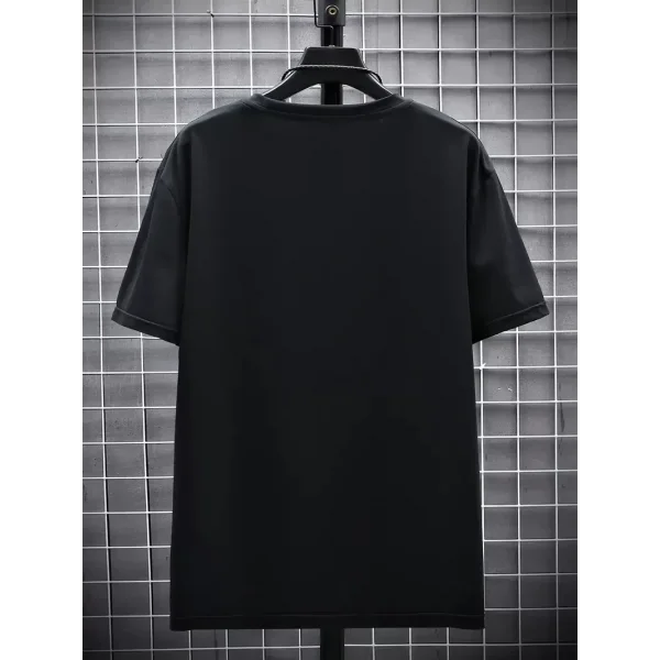 20/1 Penye Compack FUTRE Baskılı Oversize Kısa Kol Bisiklet Yaka T-shirt - Siyah