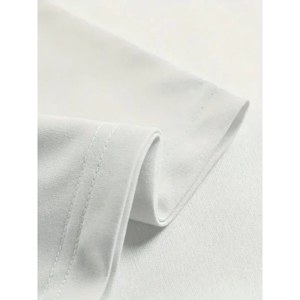 20/1 Penye Compack Ön Arka Ejder Baskılı Oversize Bisiklet Yaka T-shirt - Beyaz