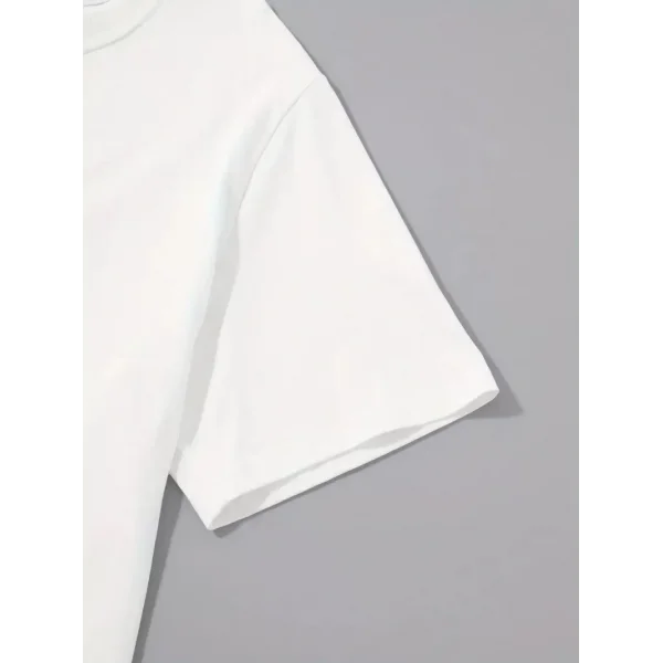 20/1 Penye Compack Sarj %1 Baskılı Oversize Bisiklet Yaka Kısa Kol Yazlık T-shirt - Beyaz