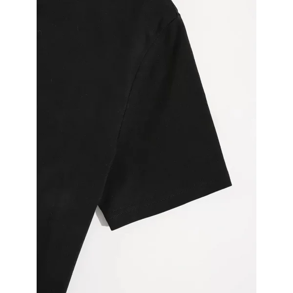 20/1 Penye Compack Shut up Baskılı Oversize Bisiklet Yaka Kısa Kol T-shirt - Siyah