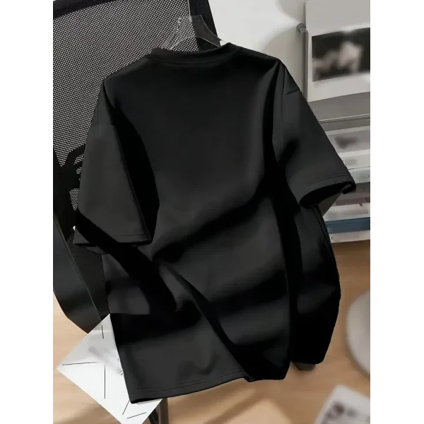 20/1 Penye Compack Spider Baskılı Oversize Unisex Kısa Kol Yazlık T-shirt - Siyah