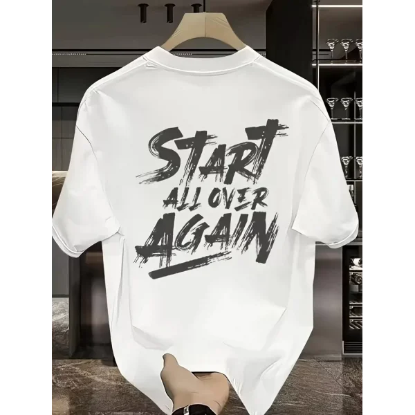 20/1 Penye Compack Start All Over Baskılı Oversize Bisiklet Yaka Kısa Kol Yazlık T-shirt - Beyaz