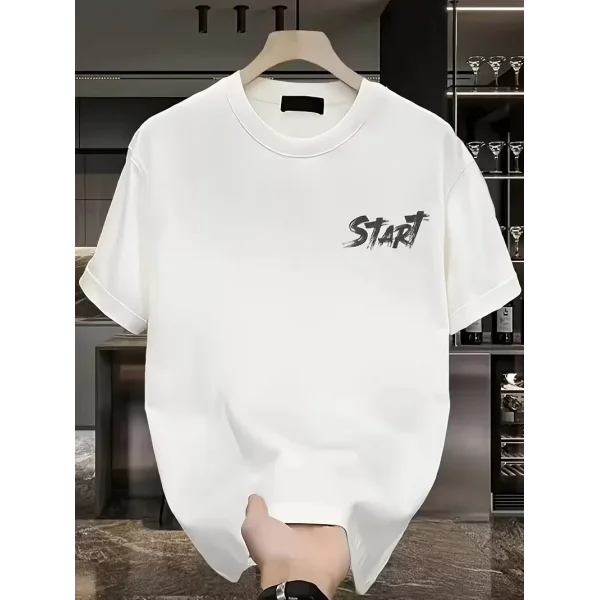 20/1 Penye Compack Start All Over Baskılı Oversize Bisiklet Yaka Kısa Kol Yazlık T-shirt - Beyaz
