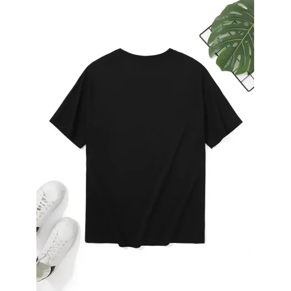 20/1 Penye Compack Uçak Baskılı Oversize Bisiklet Yaka Kısa Kol T-shirt - Siyah