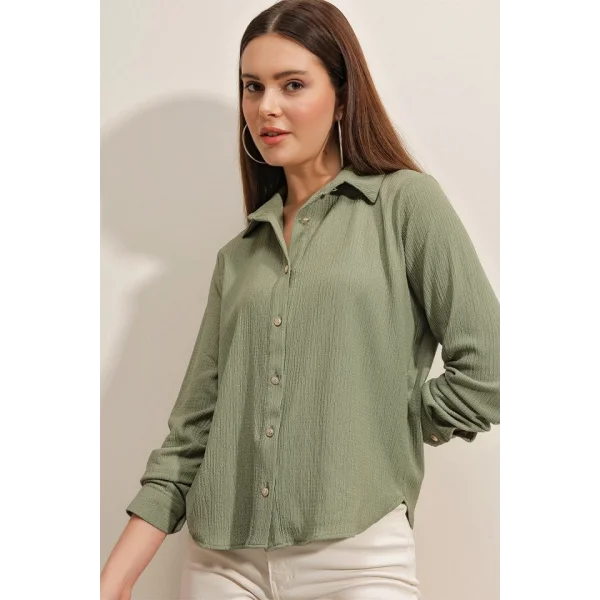 20160 Örme Gömlek  Çağla