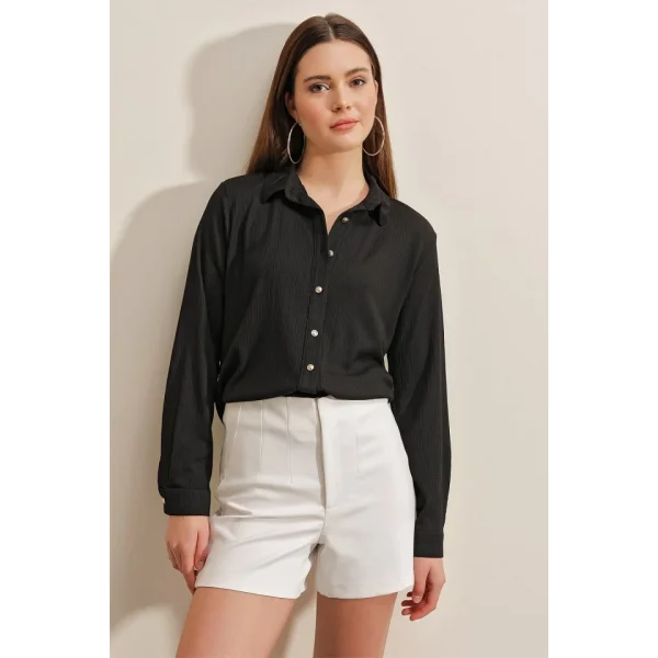 20160 Örme Gömlek  Siyah