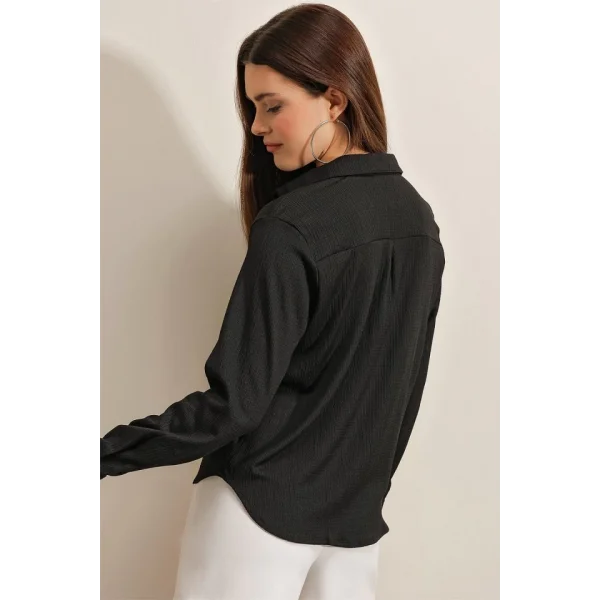 20160 Örme Gömlek  Siyah