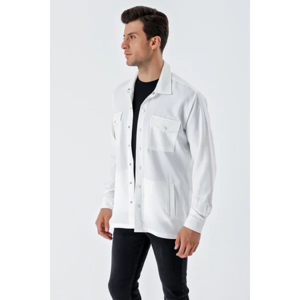 20193 Oversize Erkek Gömlek - Beyaz