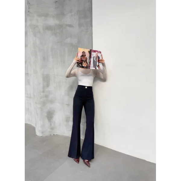 230 Gr Poly Viscose Full Lycra İspanyol Paça Pantolon