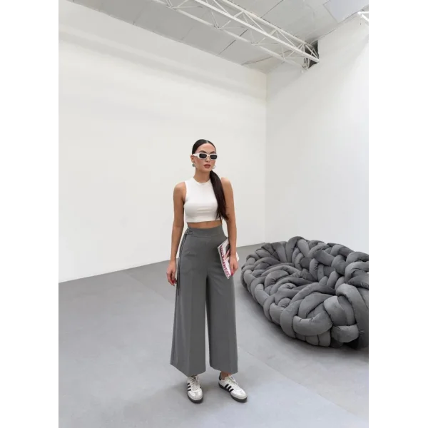 230 Gr Poly Viscose Full Lycra Metal Toka Aksesuarli Pantolon