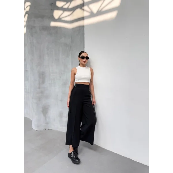 230 Gr Poly Viscose Full Lycra Metal Toka Aksesuarli Pantolon