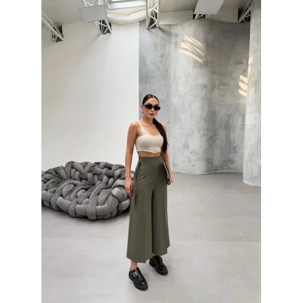 230 Gr Poly Viscose Full Lycra Metal Toka Aksesuarli Pantolon