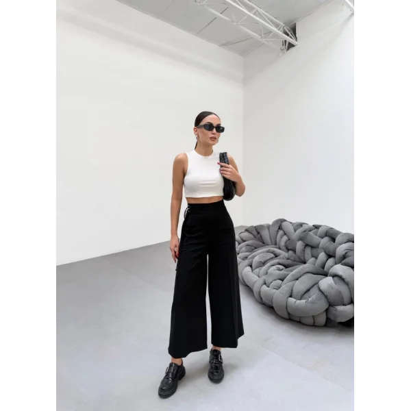 230 Gr Poly Viscose Full Lycra Metal Toka Aksesuarli Pantolon