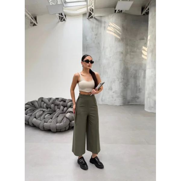 230 Gr Poly Viscose Full Lycra Metal Toka Aksesuarli Pantolon