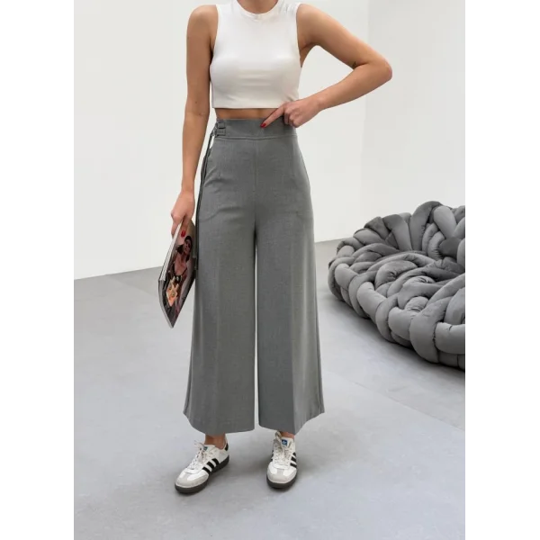 230 Gr Poly Viscose Full Lycra Metal Toka Aksesuarli Pantolon