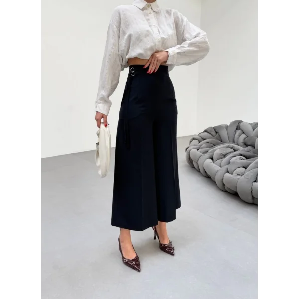 230 Gr Poly Viscose Full Lycra Metal Toka Aksesuarli Pantolon