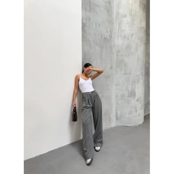 230 Gr Poly Viscose Full Lycra Pi̇leli̇ Palazzo Pantolon