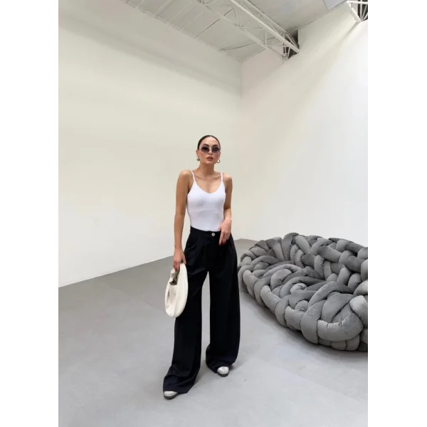 230 Gr Poly Viscose Full Lycra Pi̇leli̇ Palazzo Pantolon