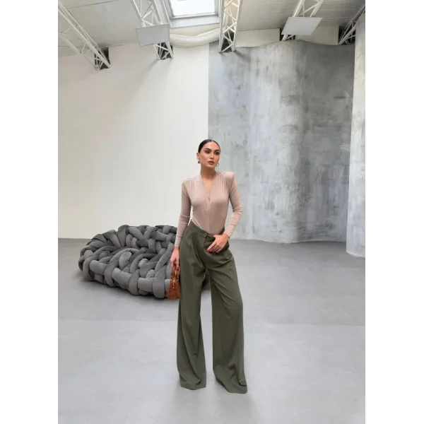 230 Gr Poly Viscose Full Lycra Pi̇leli̇ Palazzo Pantolon