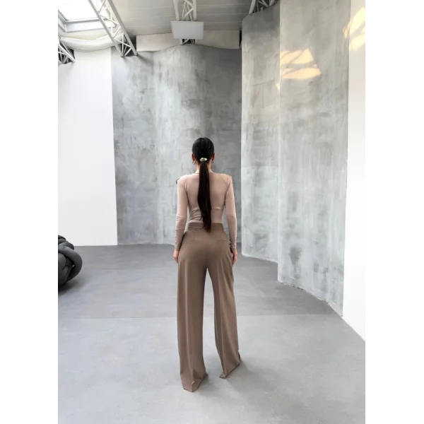 230 Gr Poly Viscose Full Lycra Pi̇leli̇ Palazzo Pantolon