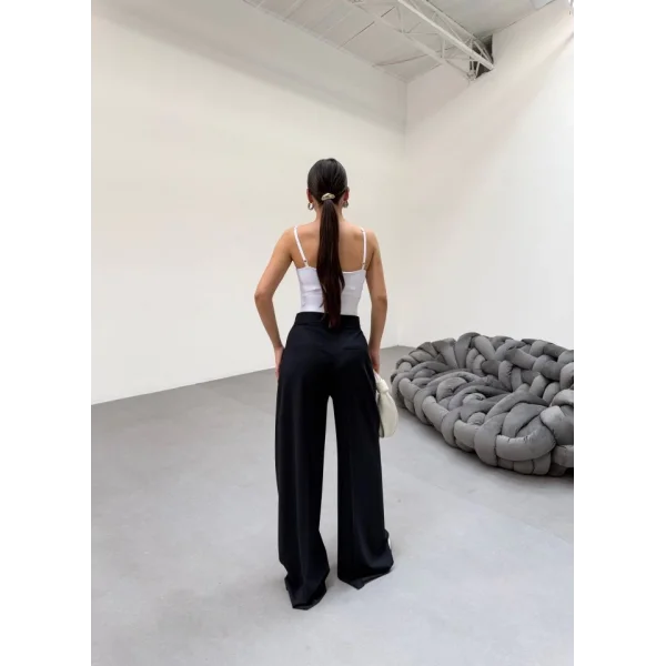 230 Gr Poly Viscose Full Lycra Pi̇leli̇ Palazzo Pantolon