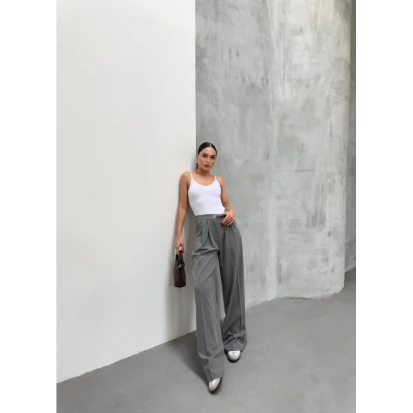 230 Gr Poly Viscose Full Lycra Pi̇leli̇ Palazzo Pantolon