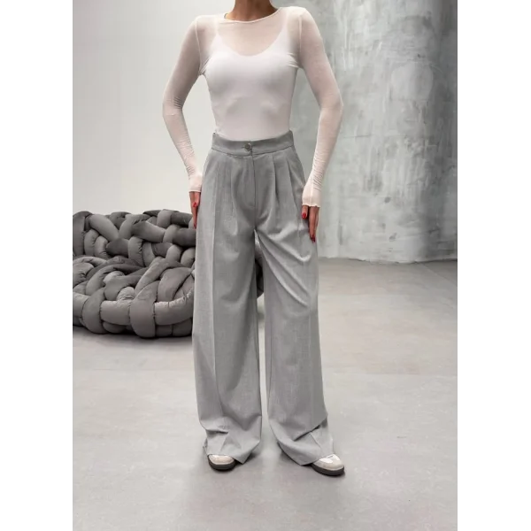 230 Gr Poly Viscose Full Lycra Pi̇leli̇ Palazzo Pantolon