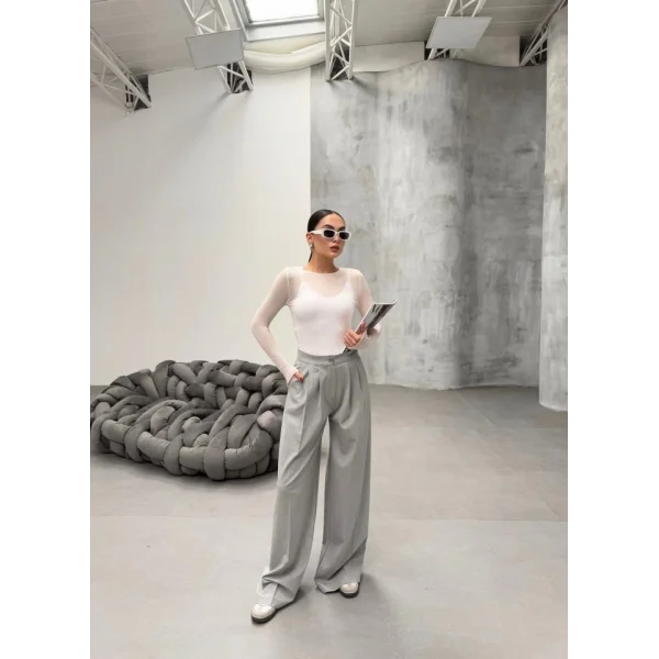 230 Gr Poly Viscose Full Lycra Pi̇leli̇ Palazzo Pantolon