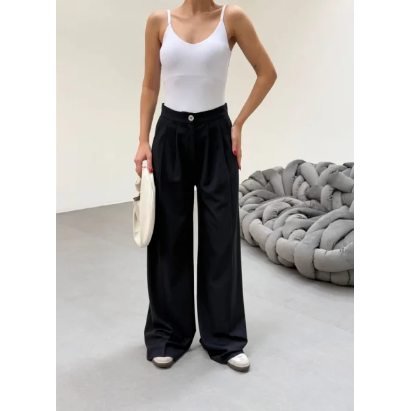 230 Gr Poly Viscose Full Lycra Pi̇leli̇ Palazzo Pantolon