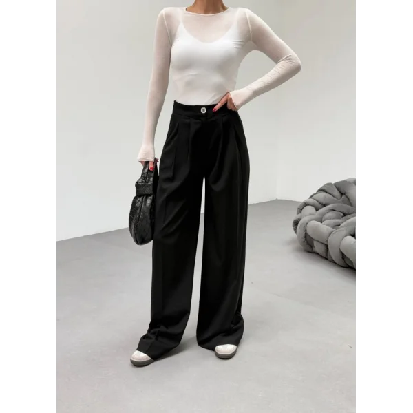 230 Gr Poly Viscose Full Lycra Pi̇leli̇ Palazzo Pantolon