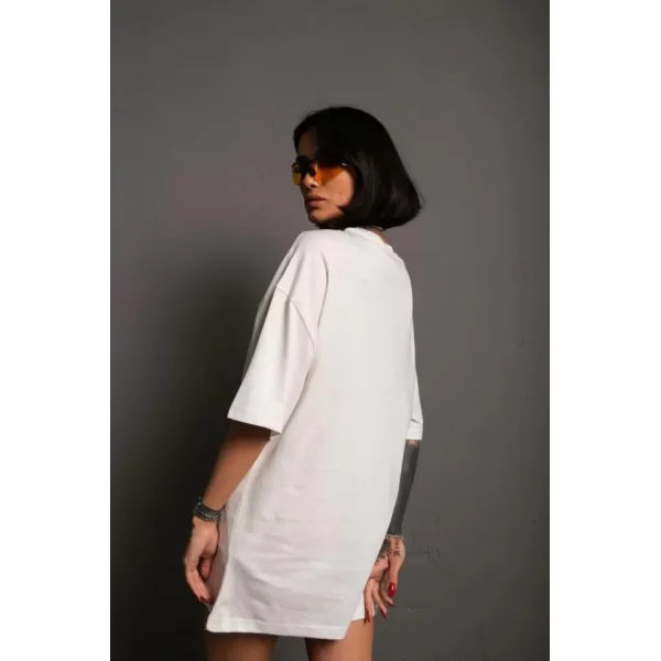 24/1 Düz A Kalite Oversize Tshirt  Beyaz