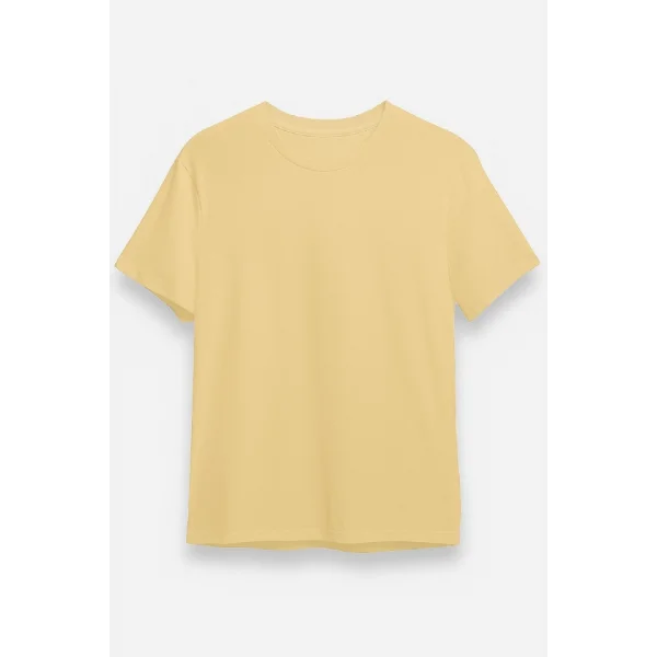 24/1 Düz Arka Sizin Tasarımınız Oversize T-shirt - Bej