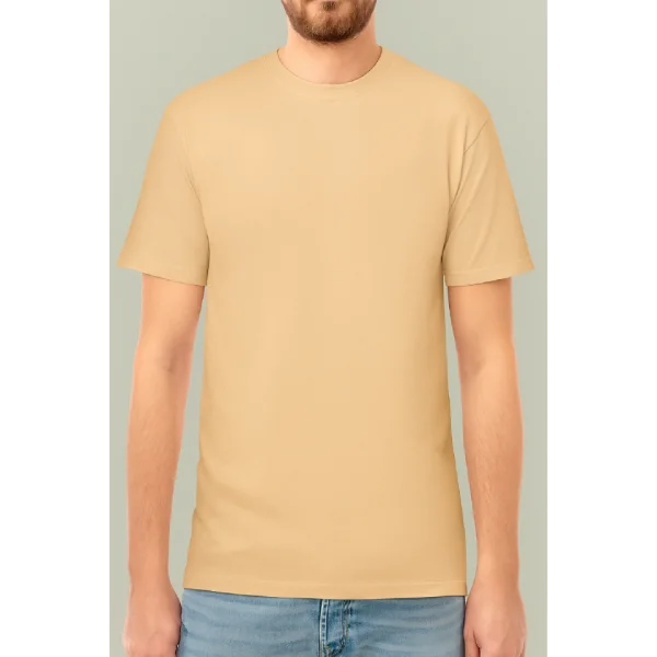 24/1 Düz Arka Sizin Tasarımınız Oversize T-shirt - Bej