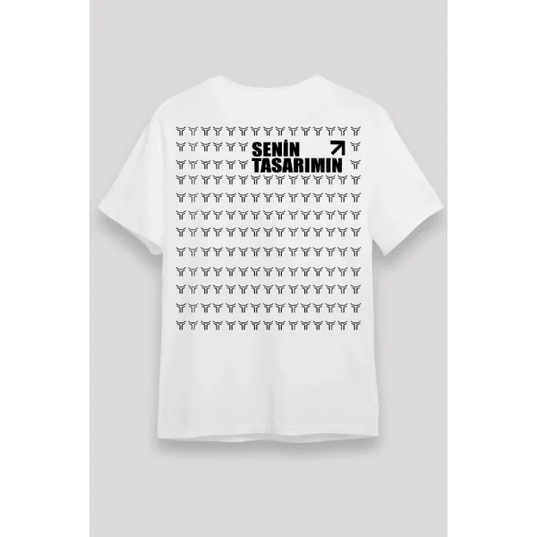 24/1 Düz Arka Sizin Tasarımınız Oversize T-shirt - Beyaz