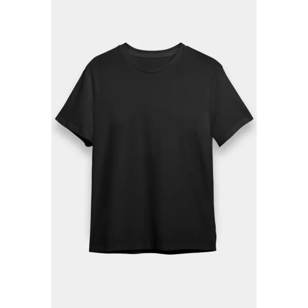 24/1 Düz Arka Sizin Tasarımınız Oversize T-shirt - Siyah