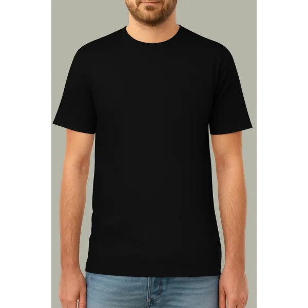 24/1 Düz Arka Sizin Tasarımınız Oversize T-shirt - Siyah