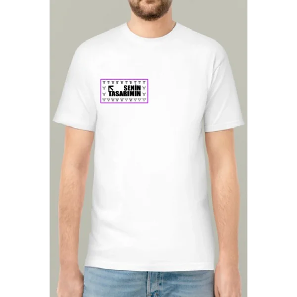 24/1 Düz Ön Arka Sizin Tasarımınız Oversize T-shirt - Beyaz